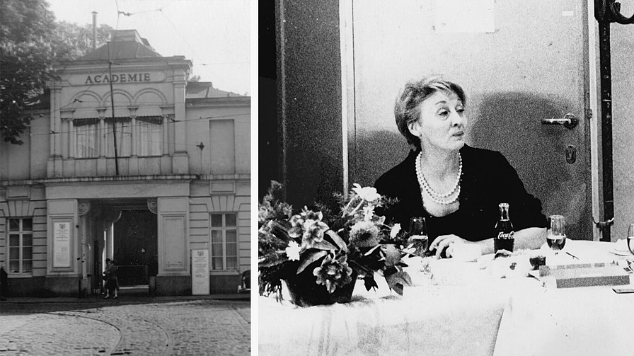 Здание академии изящных искусств в Антверпене; Мэри Прийот — руководитель факультета моды 