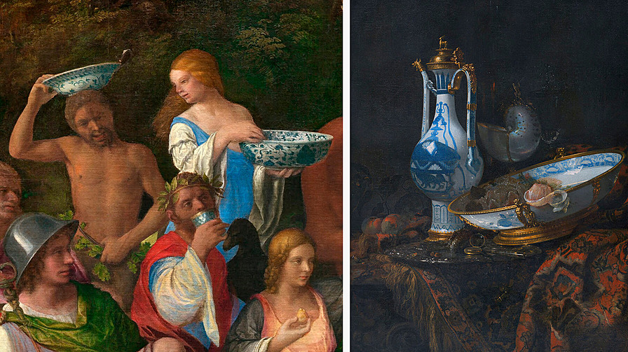 Пир Богов, Джованни Беллини; Натюрморт с наутилусом и китайской чашей, Виллем Кальф