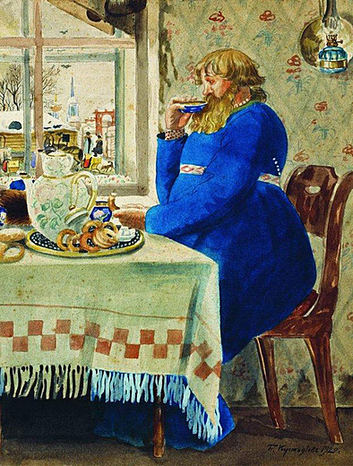 «Извозчик за чаем», Борис Кустодиев