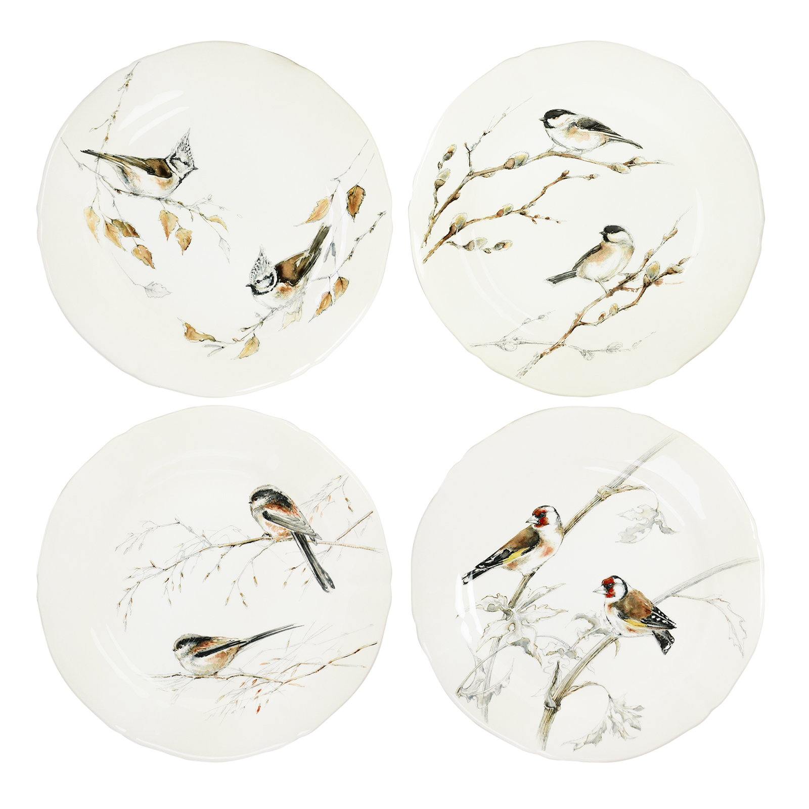 Набор из 4 закусочных тарелок Les Oiseaux De La Foret, 23 см
