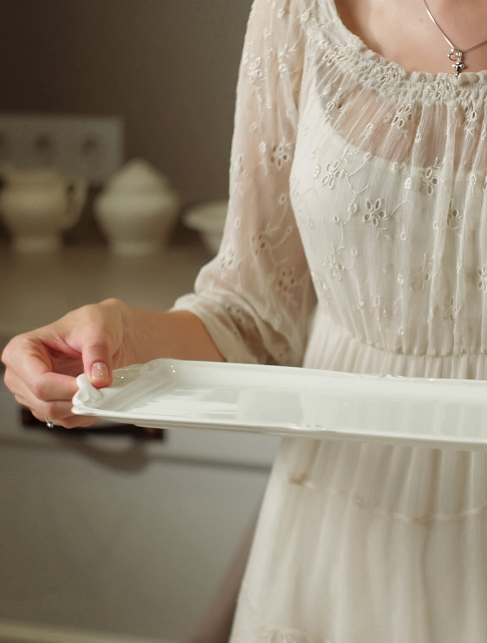 Плоское блюдо Rocaille Blanc, 39 см