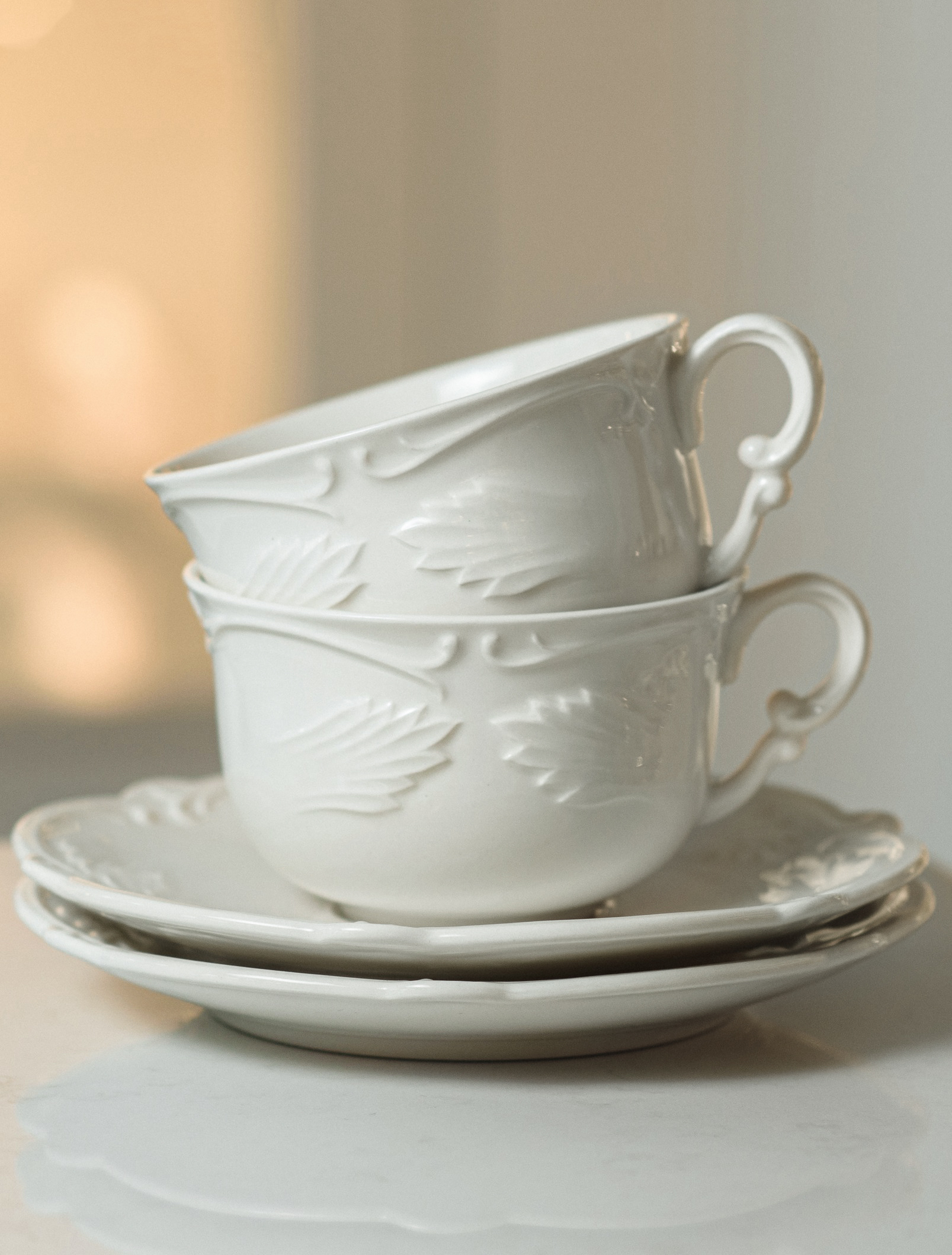 Чайная пара Rocaille Blanc, 180 мл от Gien