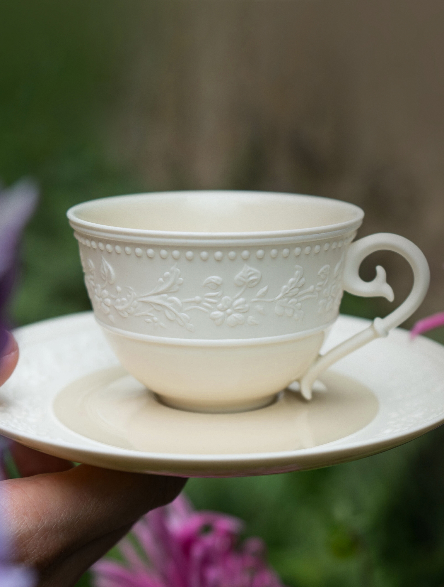 Чайная пара Georgia Ivory, 120 мл от J.L.Coquet