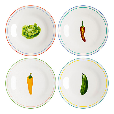 Набор из 4 закусочных тарелок Vegetable, 21 см