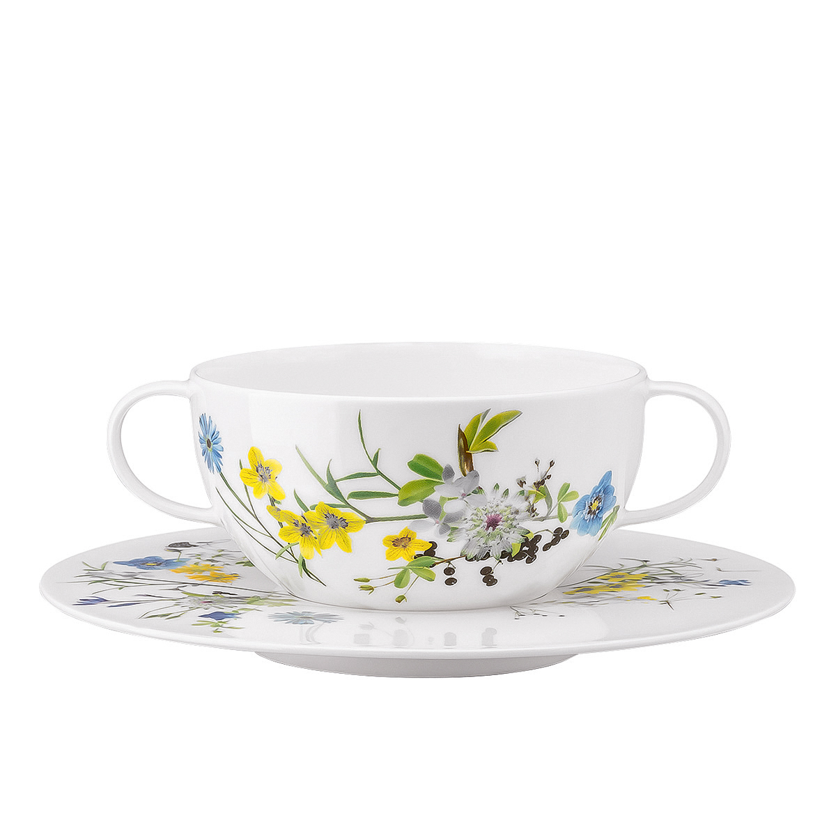 Бульонница с блюдцем Brillance Fleurs des Alpes, 340 мл от Rosenthal
