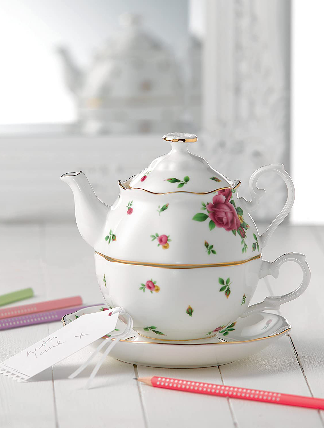 Чайный набор из 3 предметов New Country Roses White от Royal Albert