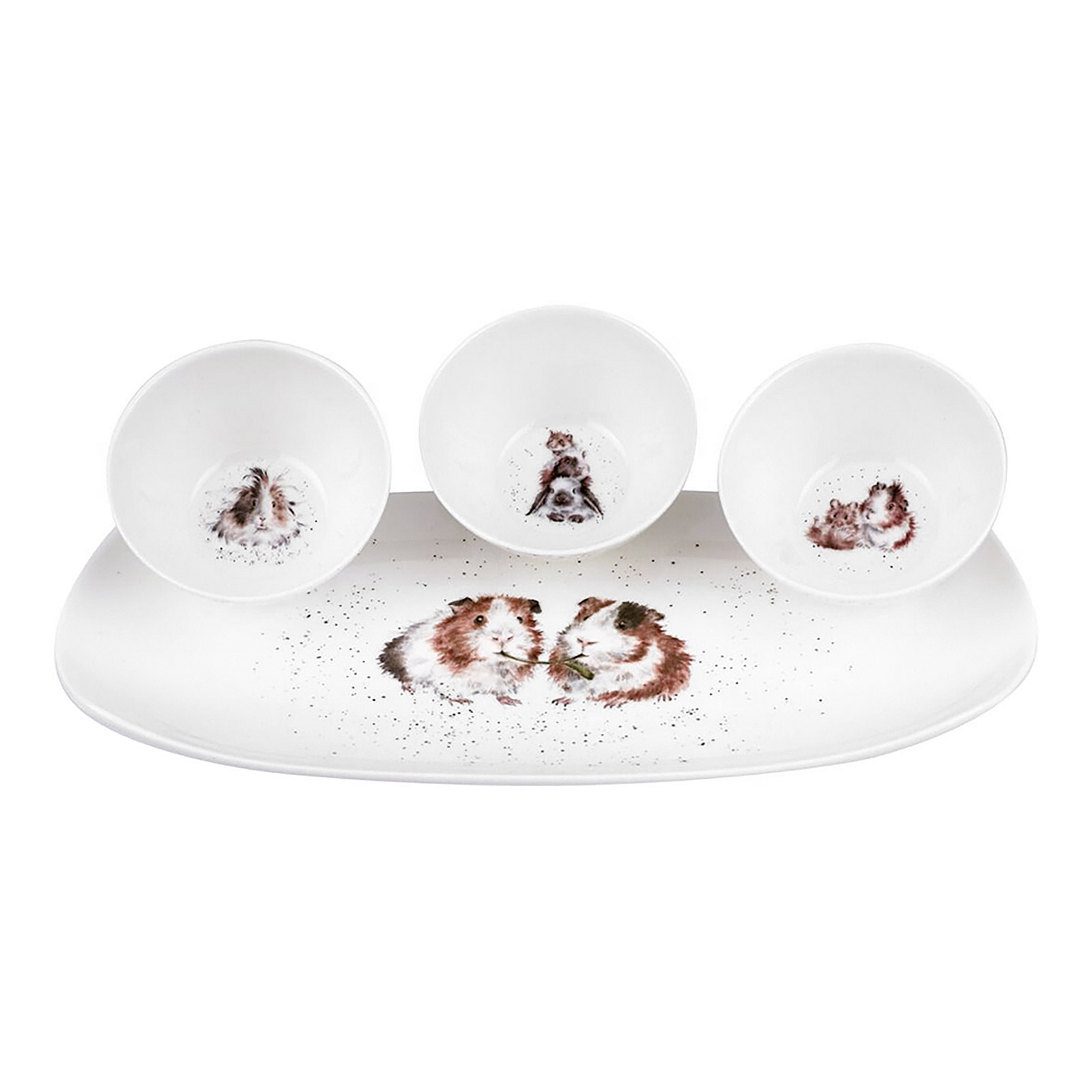 Набор из 3 чаш на подносе Wrendale Designs от Royal Worcester