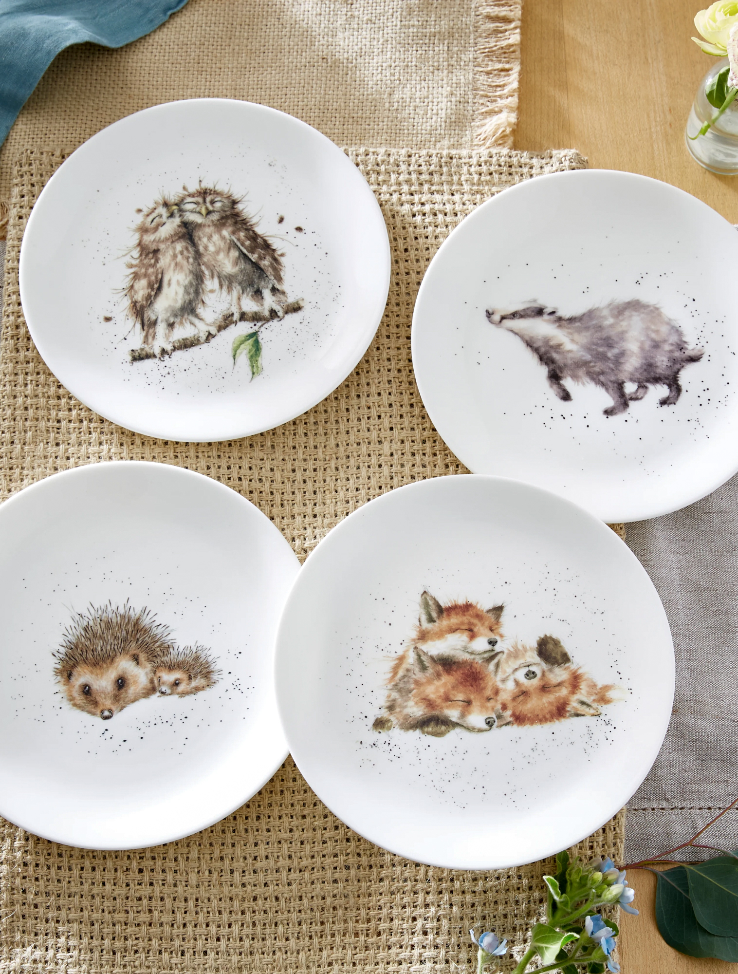 Набор из 4 закусочных тарелок Wrendale Designs, 20 см от Royal Worcester